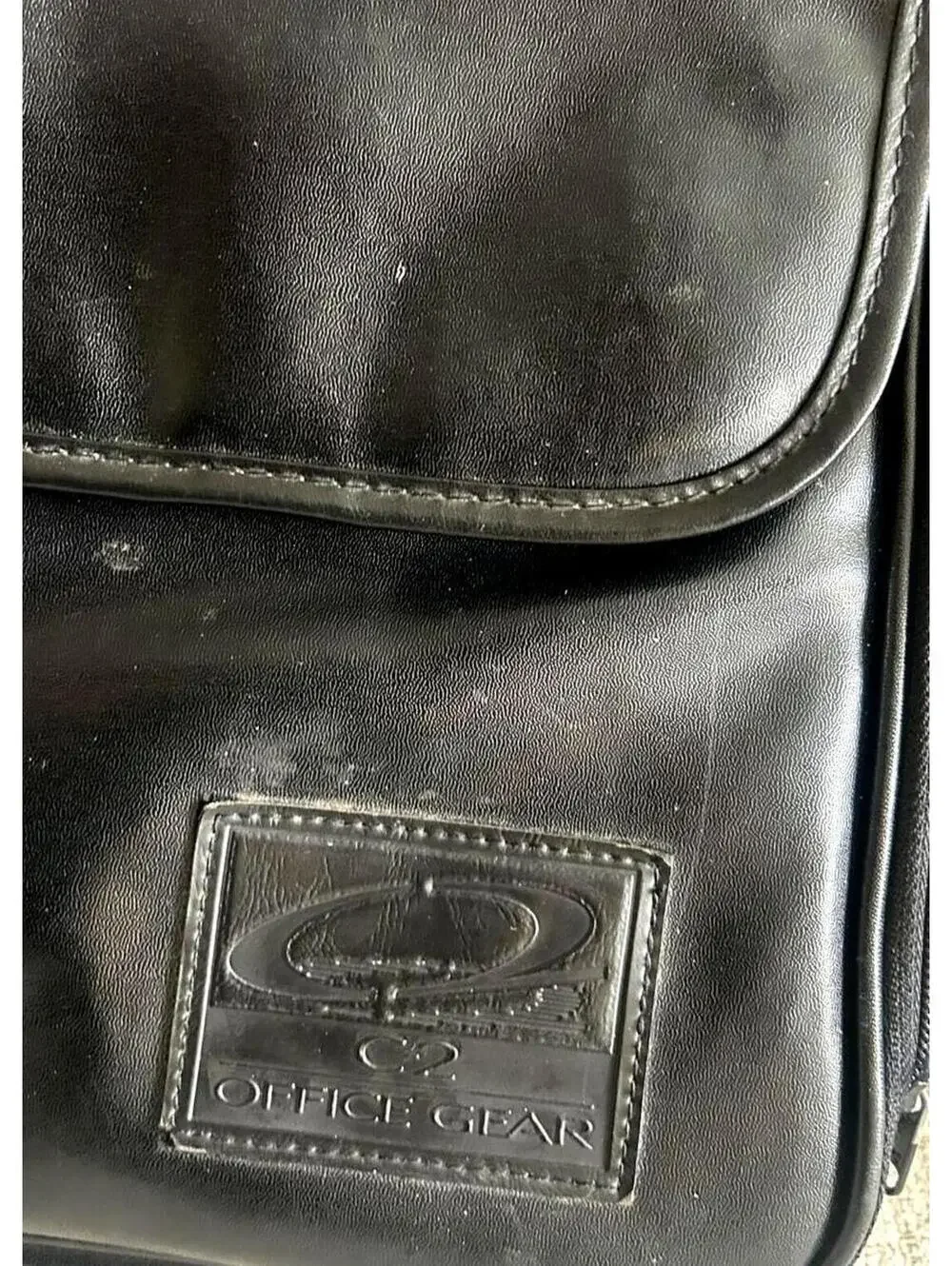 Vintage Office Gear C2 Black Faux Leather Laptop Briefcase Y2K Carrying Case